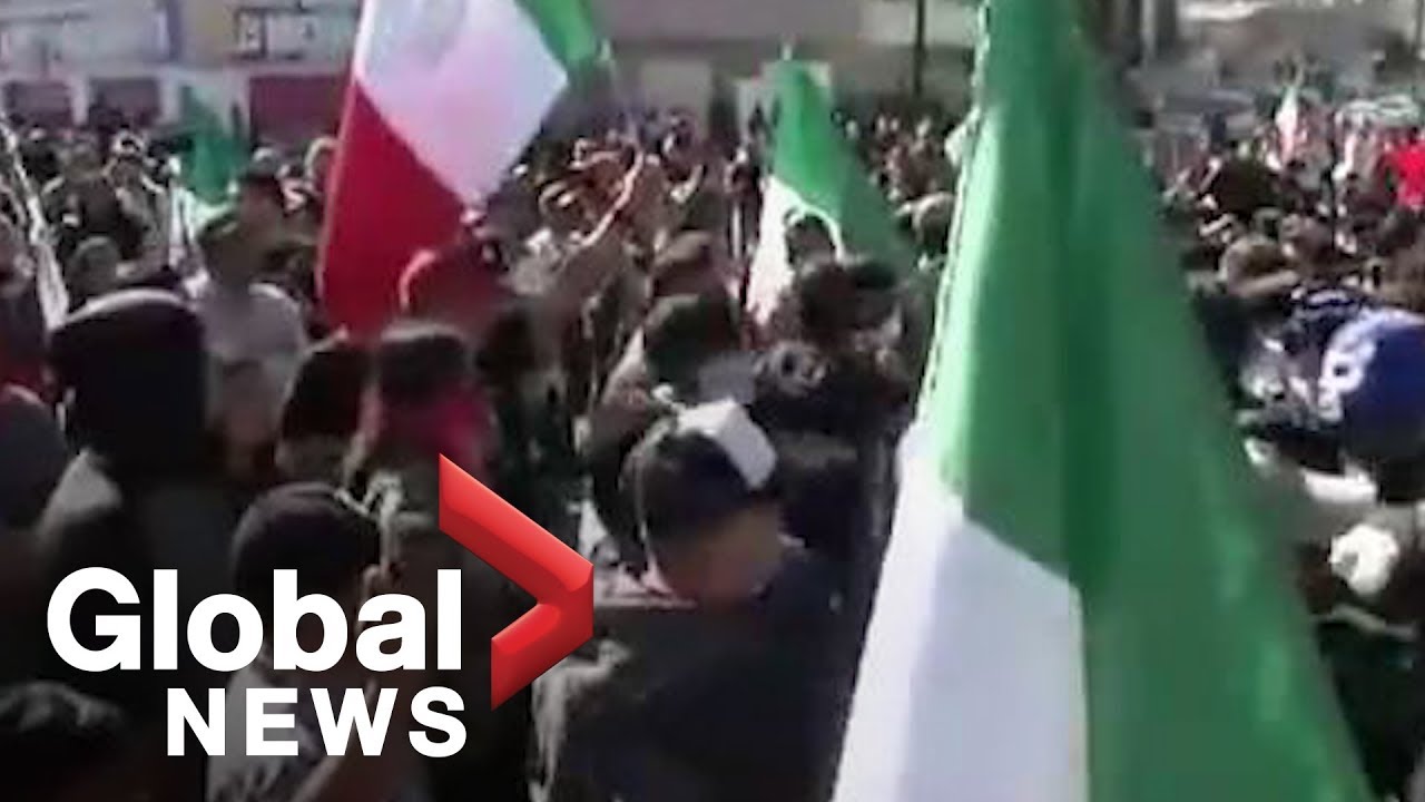 Tijuana protest against migrant Caravan