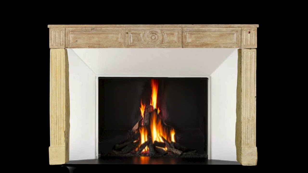 French Provencal Interior Style Antique Limestone Fireplace   HD 1080p