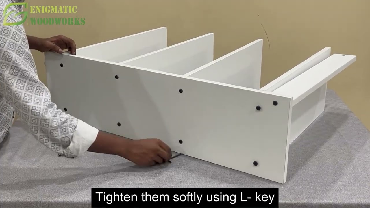 Large 4 Tier Wooden Bookshelf Assembly Video | DIY Step by Step Guide | Enigmatic Woodworks