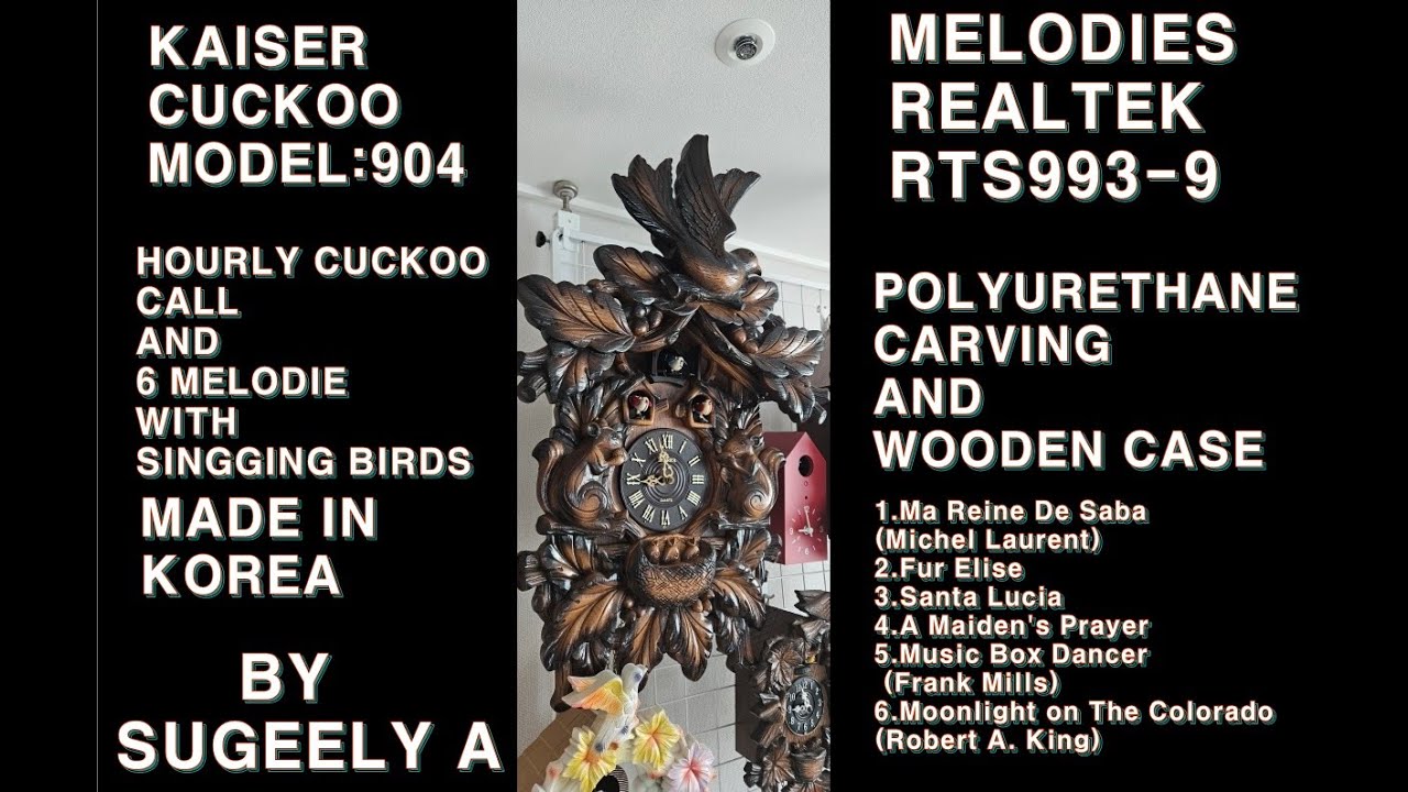 카이저 우레탄  트리플뻐꾸기시계 모든6멜로디 kaiser p/u cuckoo clock all melodies with 6 BY KR904MD