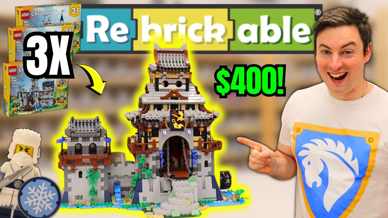 Объедините 3 замка конных рыцарей из Lego в ОГРОМНЫЙ, собираемый из разных кубиков самурайский за...