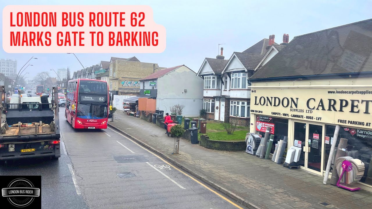 Foggy Cold LONDON BUS 62 Ride Barking to Marks Gate Join me on board