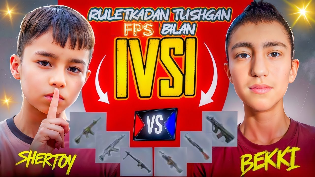 RULETKADAN TUSHGAN FPSDA 1 VS 1 OYNADIK 20 FPS ? // BEKKI VS SHERTOY PUBG MOBILE