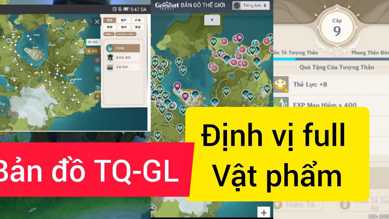Genshin Impact/Map Quốc Tế_Định Vị Phong-Nham Thần Đồng,Full Vật Phẩm,Chest