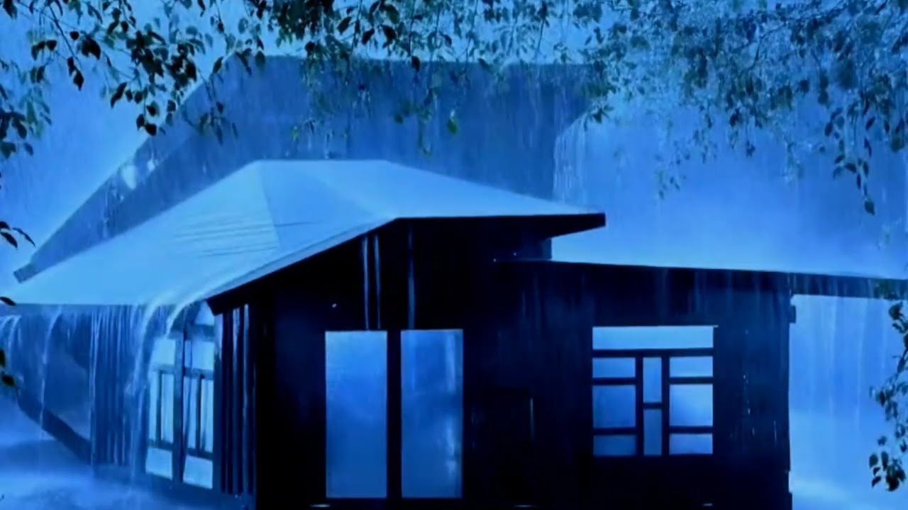 Overcome Stress to Sleep Instantly with Heavy Rain & Paramount Thunder Sounds on a Tin Roof at Night