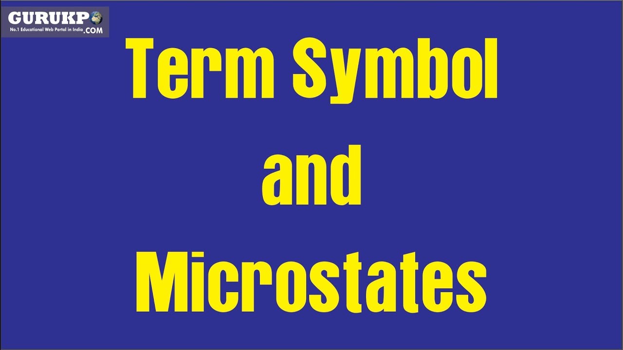 Term Symbol and Microstates(B.Sc, M.Sc)