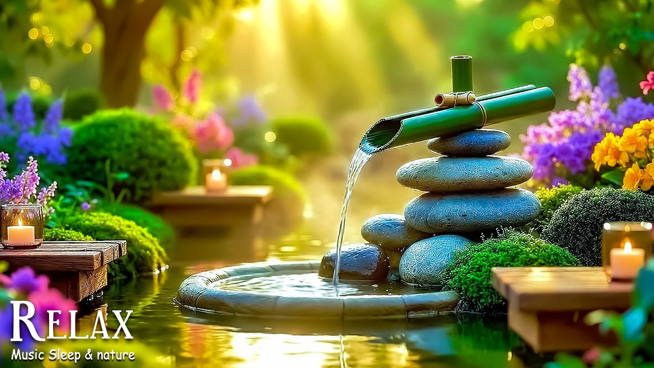 1 Hours of Zen Garden Ambience: Soft Water Sounds & Peaceful Nature for Sleep and Study