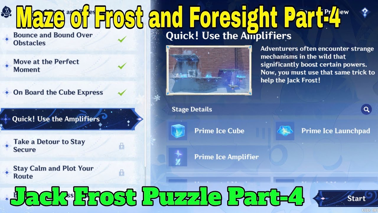 Genshin impact New Event Maze of Frost and Foresight |Jack Frost puzzle Solved Genshin impact Part-4
