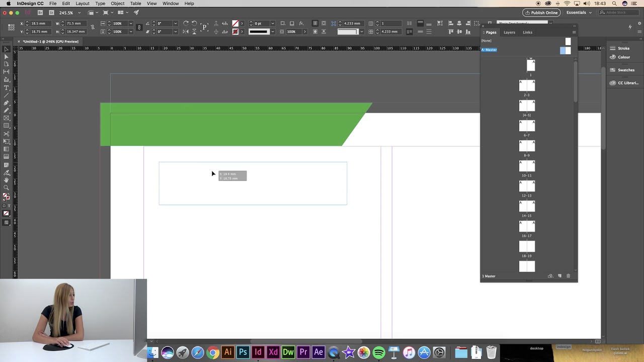 Adobe Indesign CC Dersleri | #02 | Pages Paneli ve Masterpage - Indesign' da sayfa numarası vermek