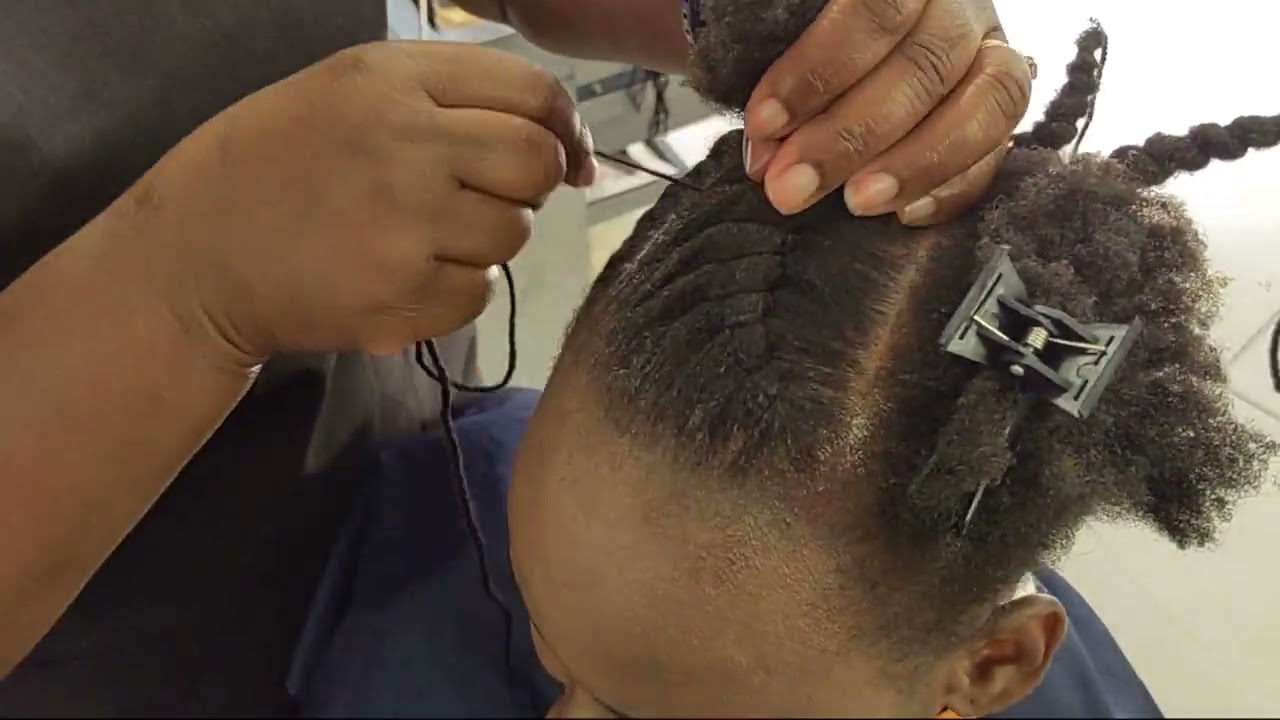 Yarn Flat Twists on Natural Hair