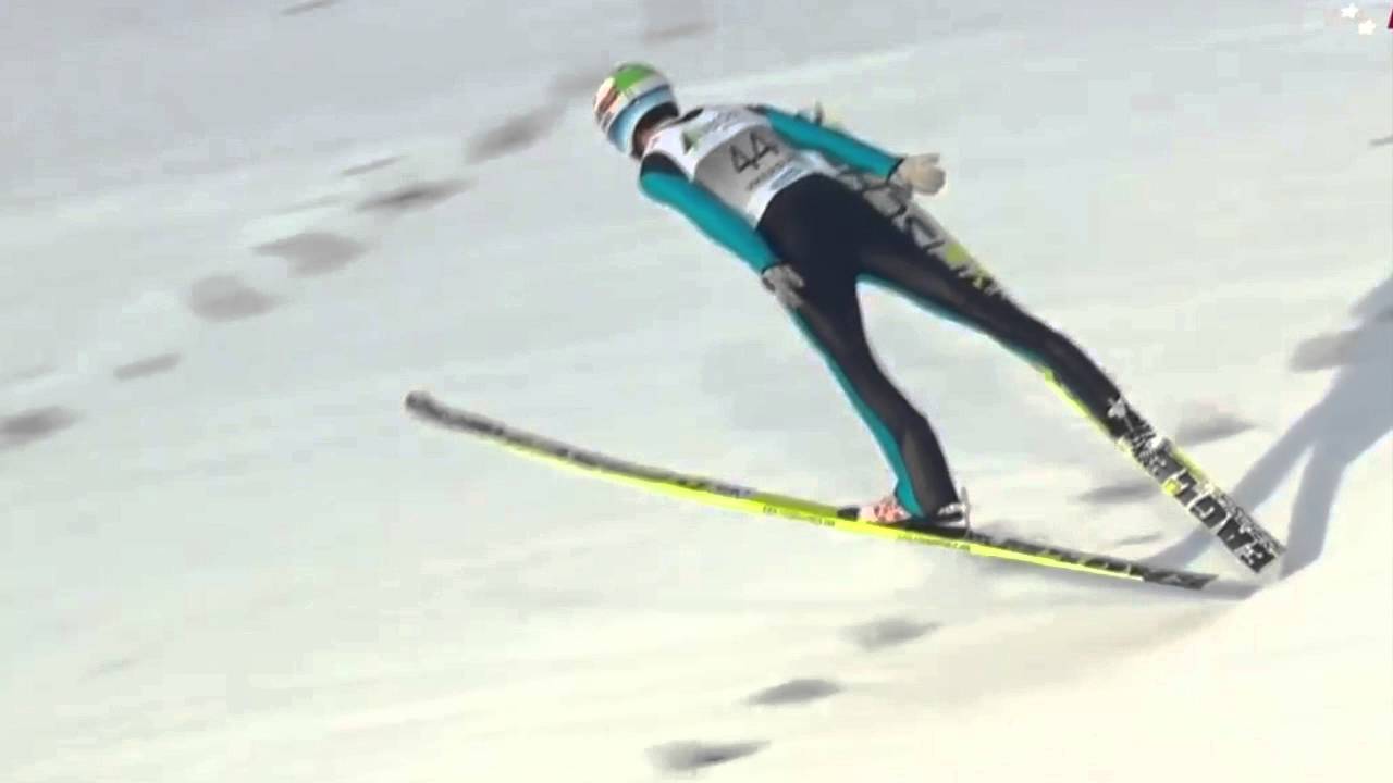 一度着地しかけるが，そこからふわりと浮き上がる大ジャンプ