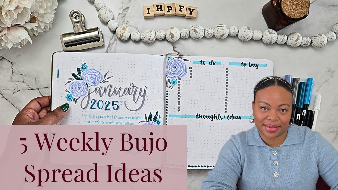 5 Weekly Bujo Spread Ideas | January 2025 Bujo Setup | Square Notebook | I Have Plans For You