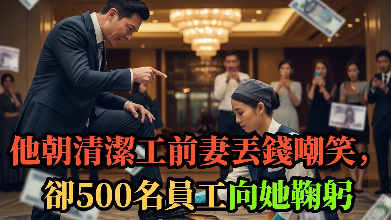 前夫在飯店大廳灑錢羞辱清潔工，卻親眼看見500名員工向她鞠躬｜人生故事｜有聲書