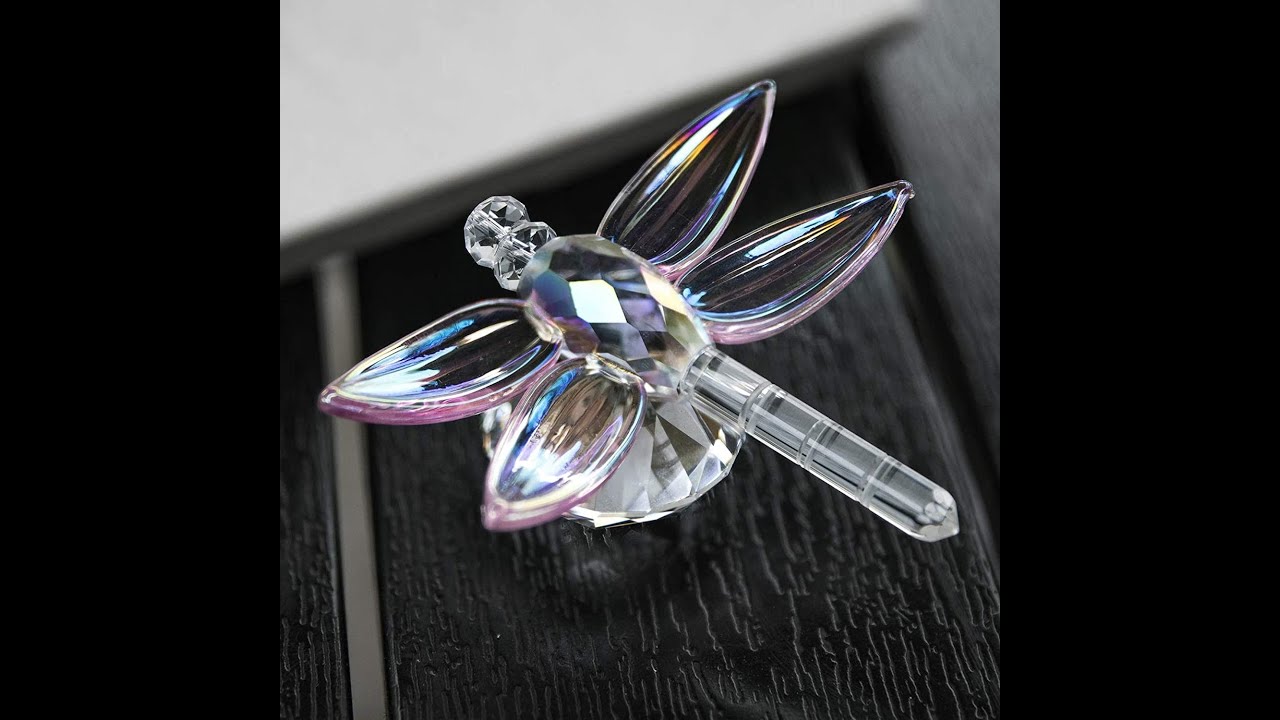 Crystal Dragonfly Figurine Glass Collectible Art Glass Animal Figurines Collection Table Decoration