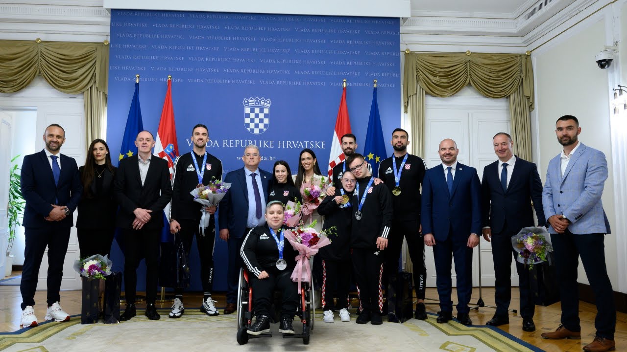 Predsjednik Vlade s karatistima, parakaratistima i izaslanstvom Hrvatskog karate saveza (14.5.2024.)