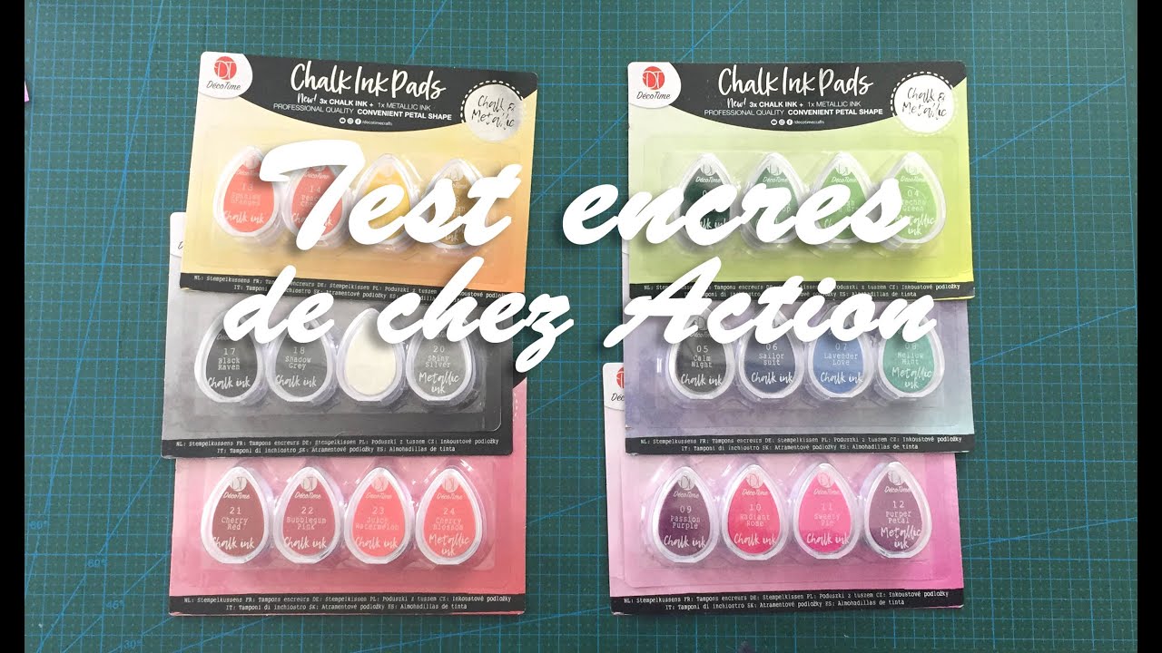 Test encres action + fond de carte rapide avec les pochoirs action