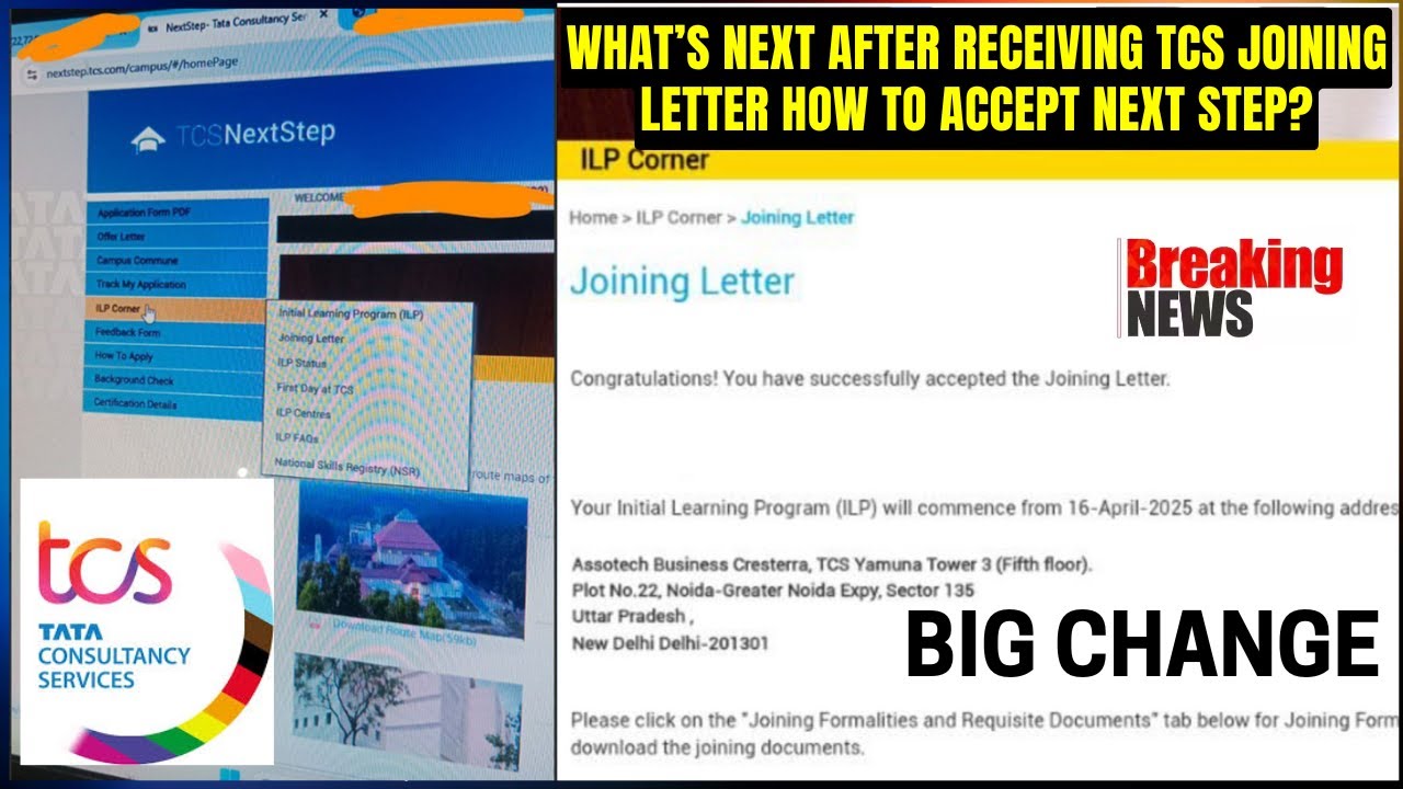 WHAT&rsquo;S NEXT AFTER RECEIVING TCS JOINING LETTER & ILP SCHEDULED | JOINING SURVEY | HOW TO ACCEPT NEXT