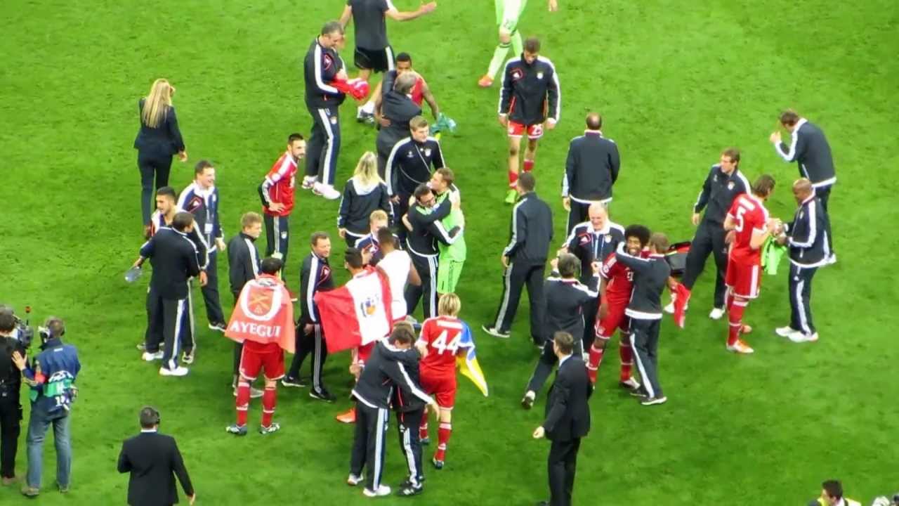 Final whistle and Bayern Munich players' celebration - UCL Final 2013