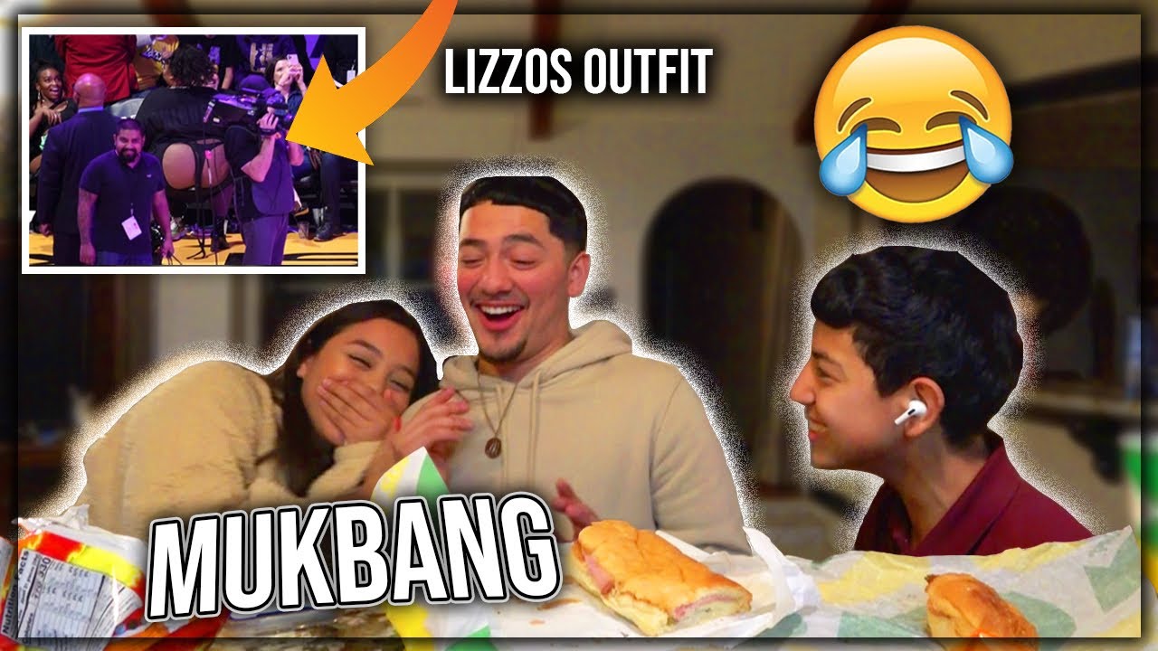 HILARIOUS MUKBANG with little bro and GF! 😂🔥 **TALKED LIZZOS OUTFIT**