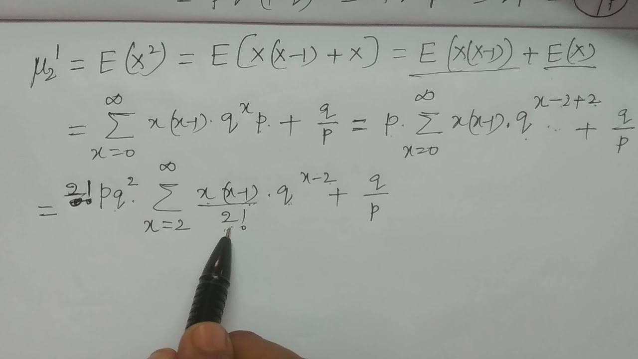 Mean and Variance of Geometric distribution  - BSc Statistics
