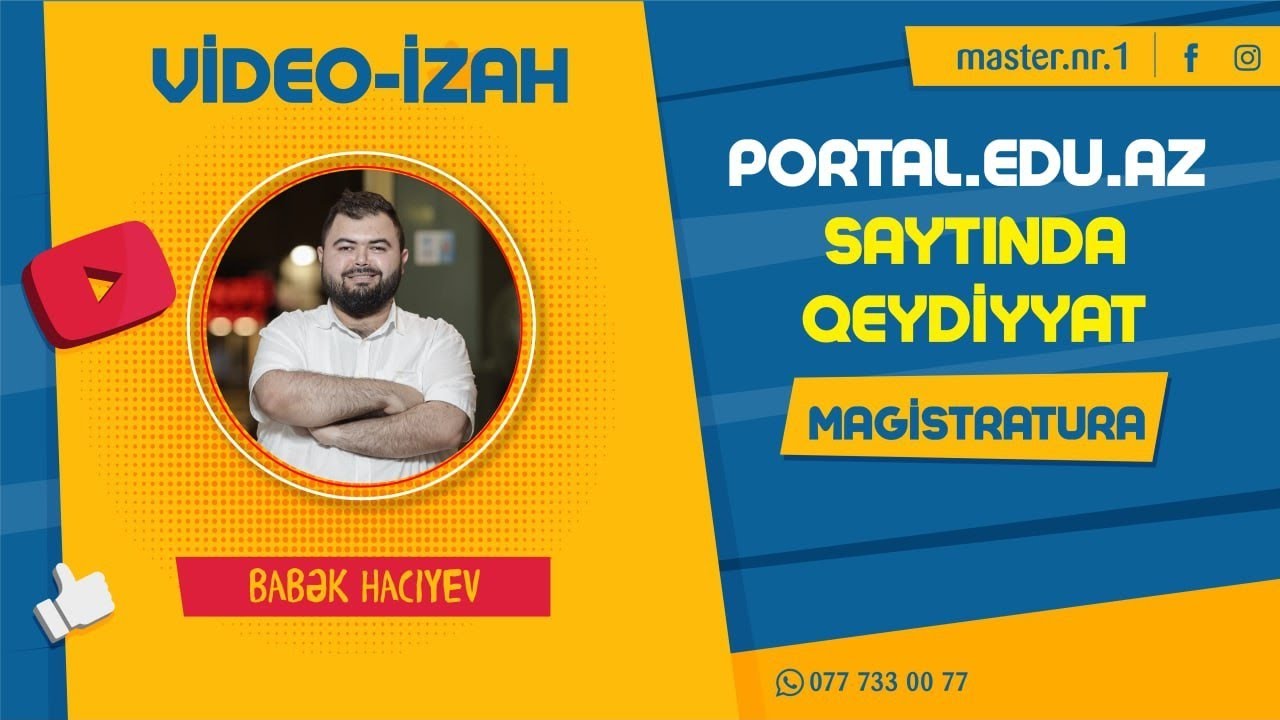 PORTAL.EDU.AZ SAYTINDA MAGİSTRLARIN QEYDİYYATI