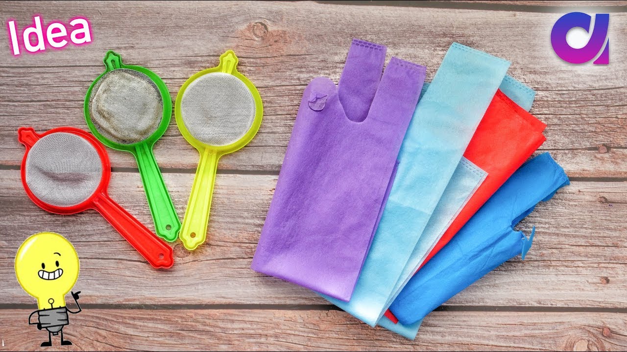 Best use of waste Strainer & fabric carry bag Craft idea | DIY Home Decor | Artkala