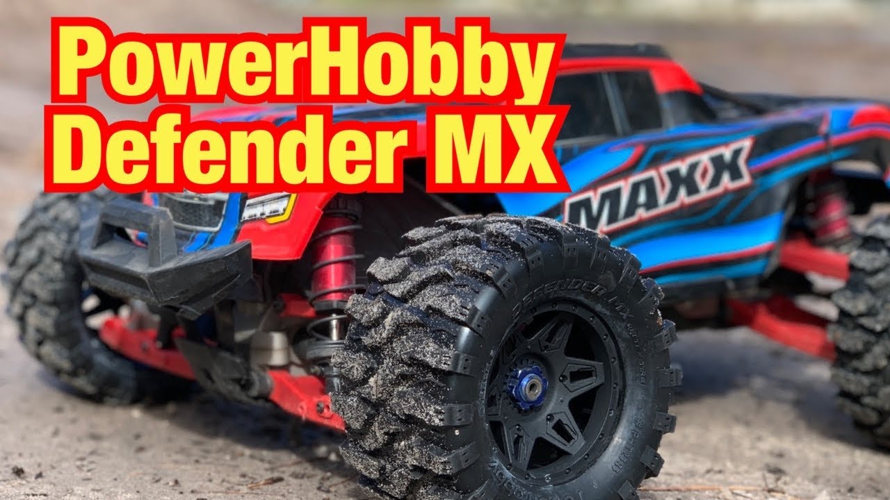 PowerHobby Defender MX Belted Tires on the Traxxas Maxx