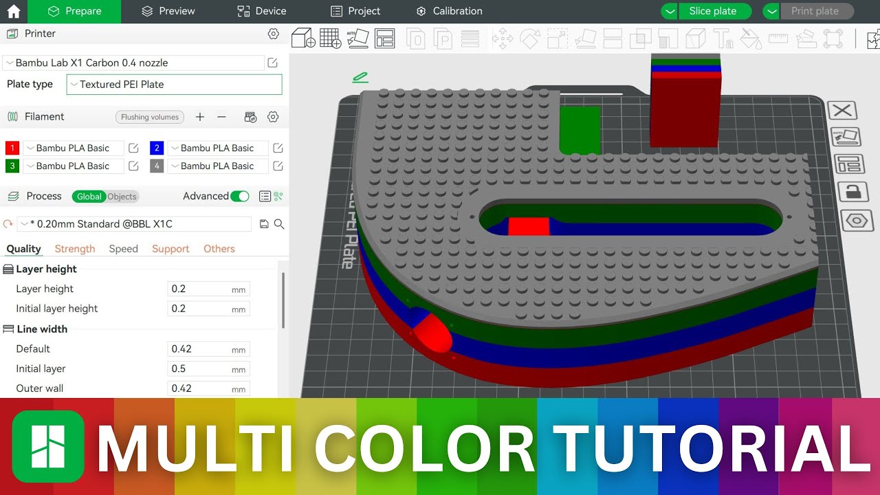 Как выполнить многоцветную 3D-печать | Учебное пособие для начинающих от Bambu Lab Studio