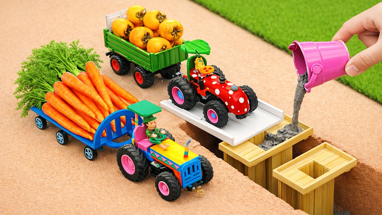 DIY Mini Tractor making Concrete Bridge Using Mixer machine | Science Project |@MiniTractorCoco​