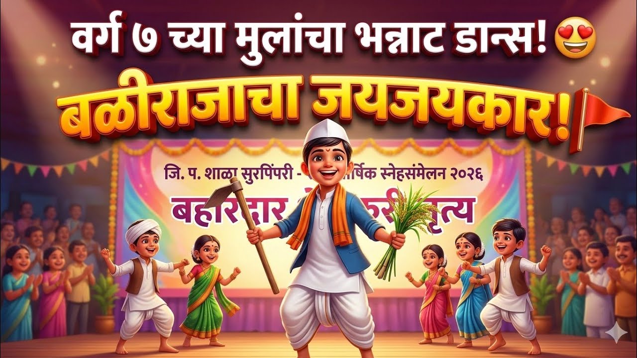 वर्ग ७ विद्यार्थ्यांचे बहारदार 'शेतकरी नृत्य' | वार्षिक स्नेहसंमेलन २०२६ | जि. प. शाळा सुरपिंपरी 