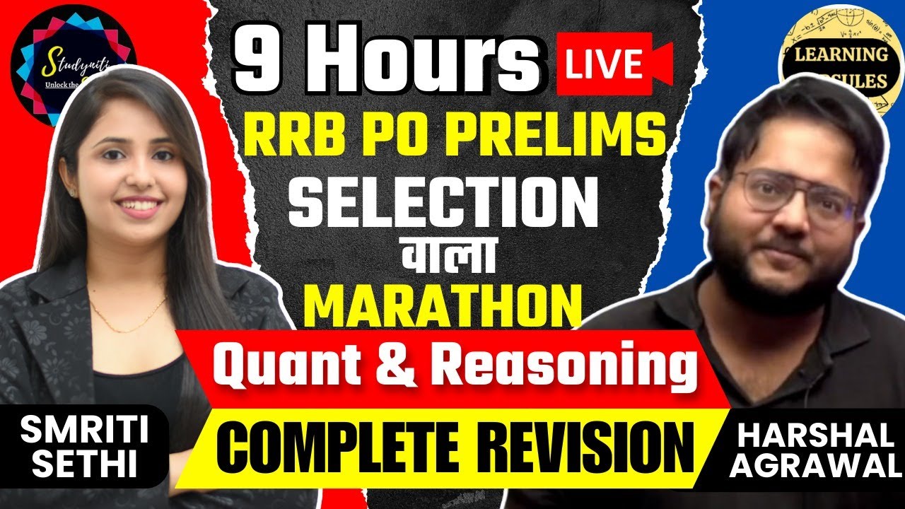 RRB PO Prelims 2023 Marathon | Complete Quant & Reasoning Marathon | @Studyniti & Harshal Sir