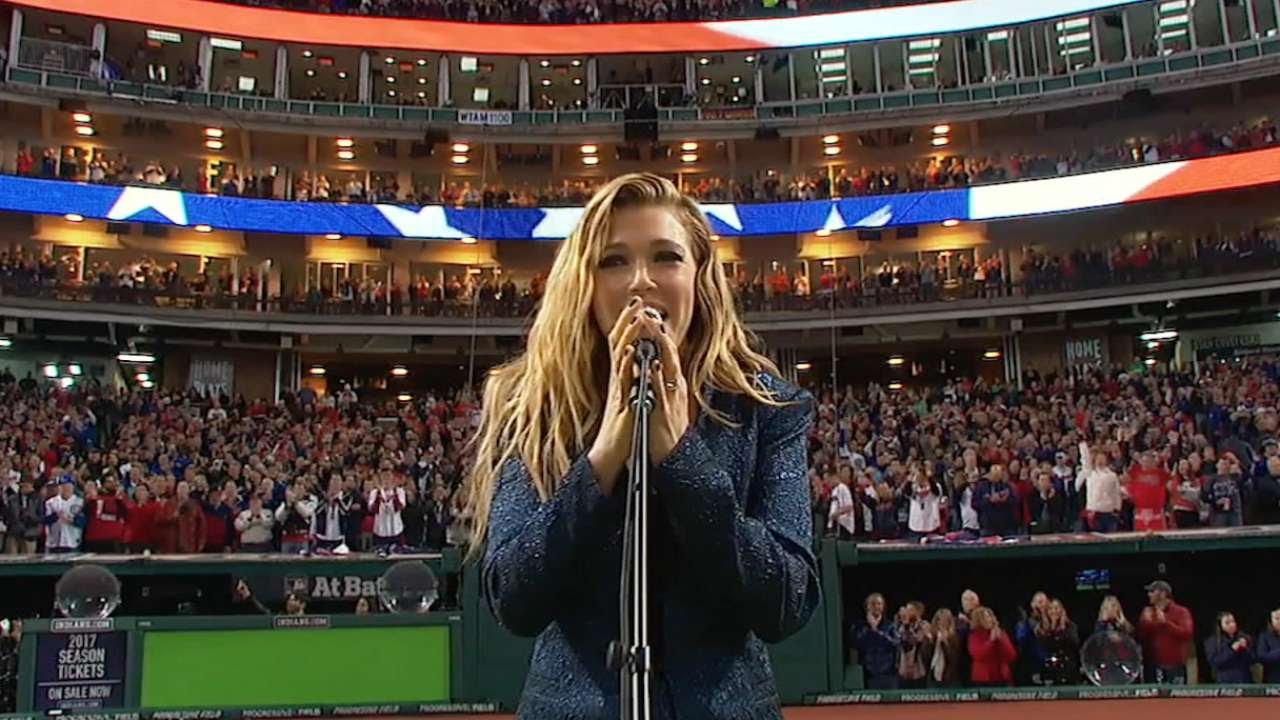 WS2016 Gm1: Platten performs national anthem