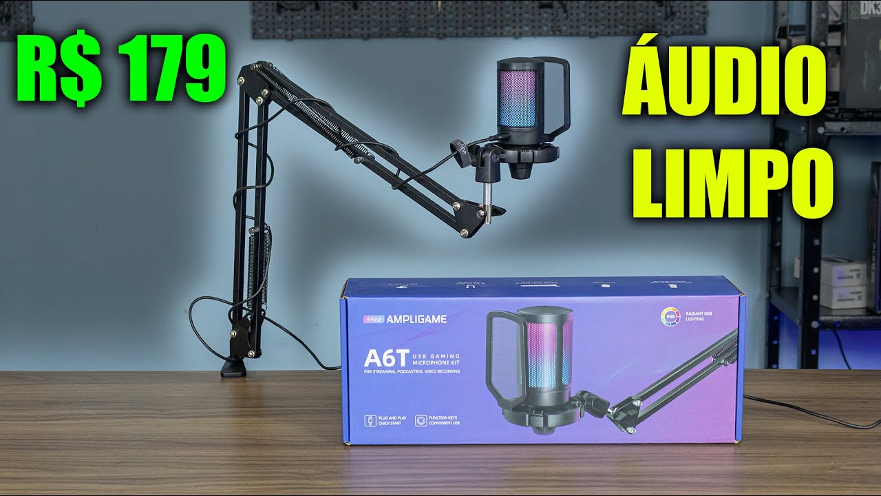 ACHEI UM MICROFONE COMPLETO PARA LIVES, GAMES E PODCAST POR 179 REAIS!