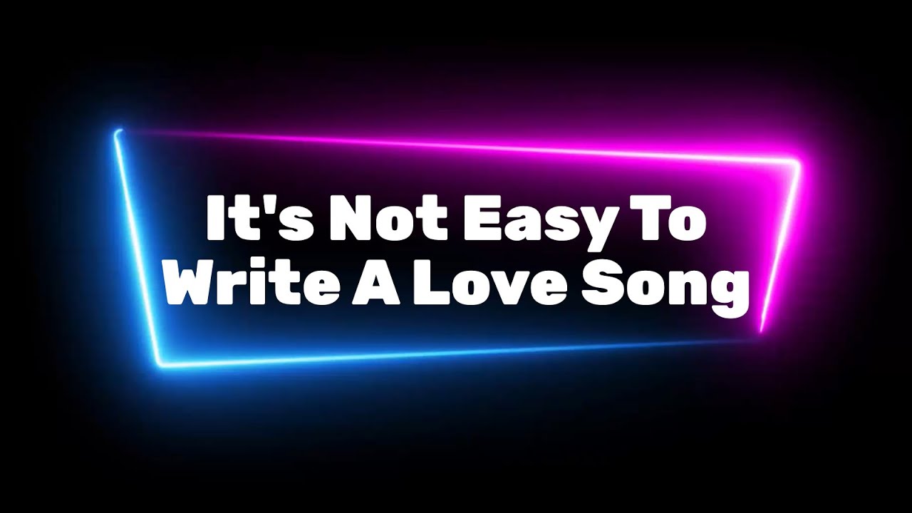 Lyrics | It's Not Easy To Write A Love Song - Dotter | Sweden - Melodifestivalen 2024