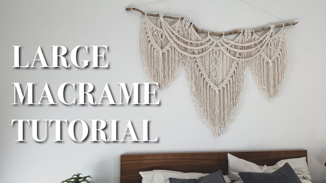 Large boho MACRAME WALL HANGING tutorial | It's easier than it looks!