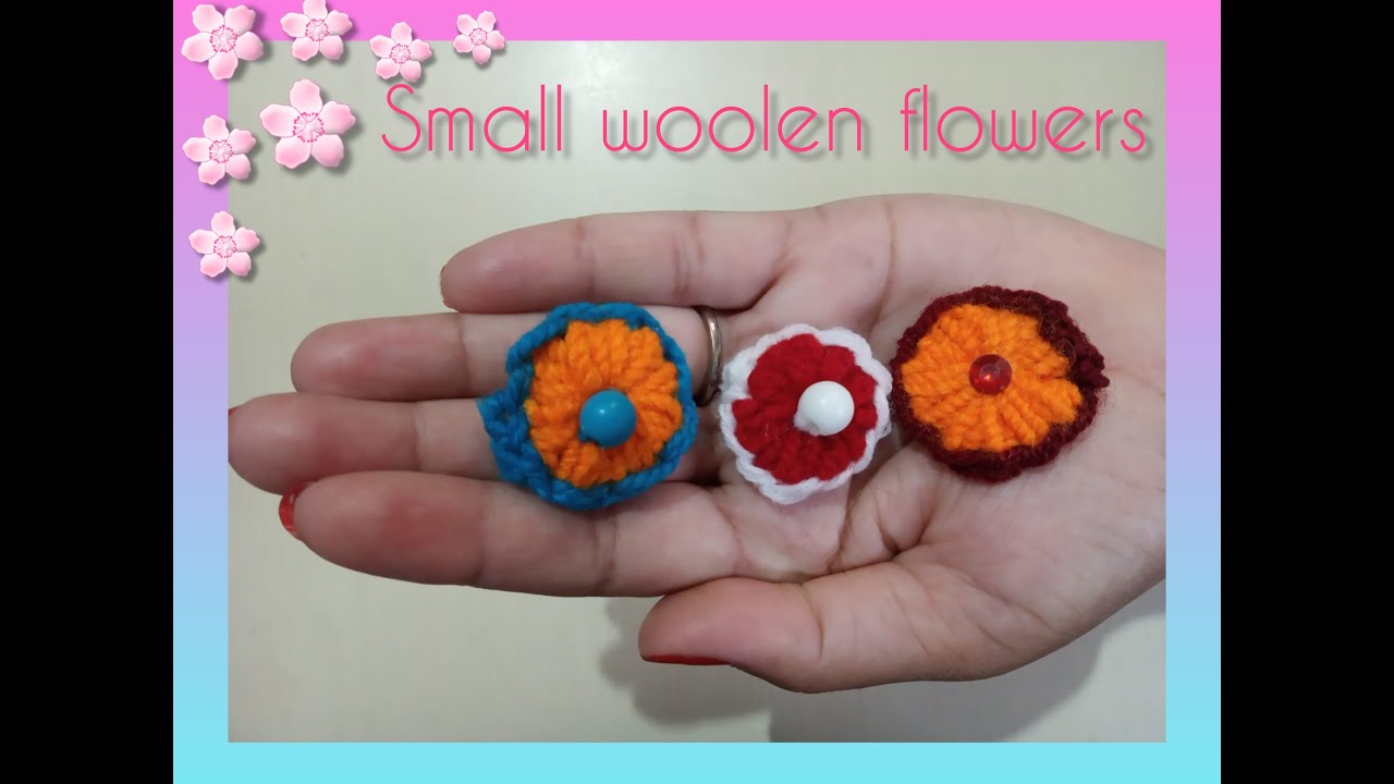 DIY- EASY SMALL WOOLEN FLOWERS | HOW TO | Handy - Crafty