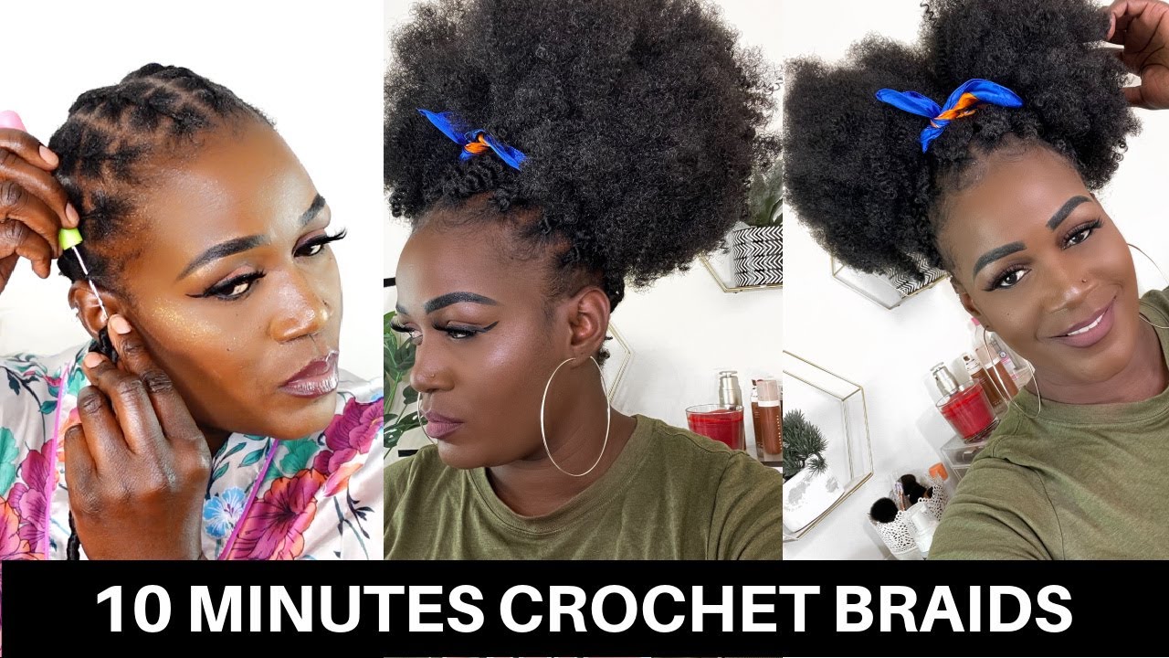 OMG 🔥No Cornrows Crochet  Braids On 4c Natural Hair| NO TENSION | PAIN FREE |JANET COLLECTION