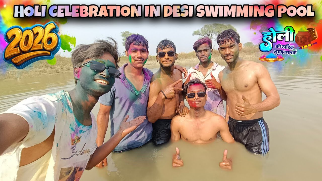 HOLI CELEBRATION IN DESI SWIMMING POOL 😂 | Holi with friends 😍