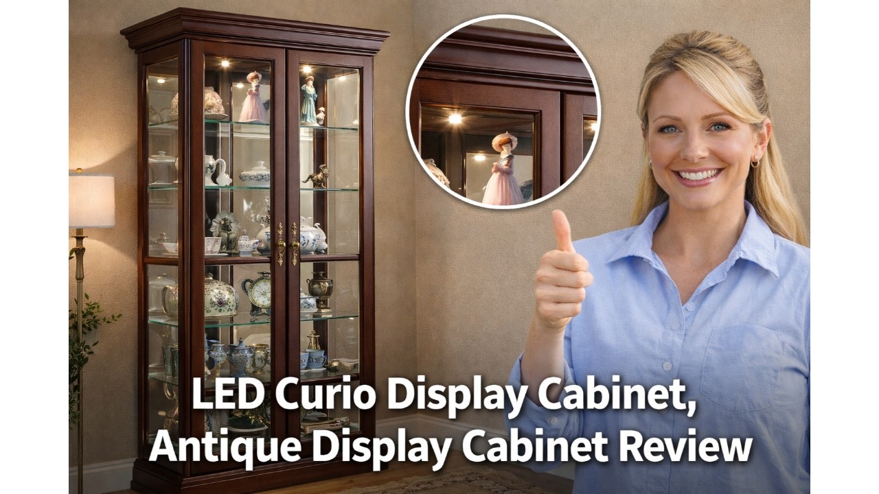 ✨ LED Curio Display Cabinet, Antique Display Cabinet Review ✨