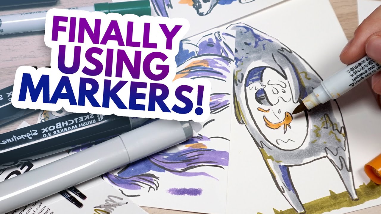 Finally Using Markers Again... Are They Good? (Sketchbox Mystery Supplies & Sketch With me)