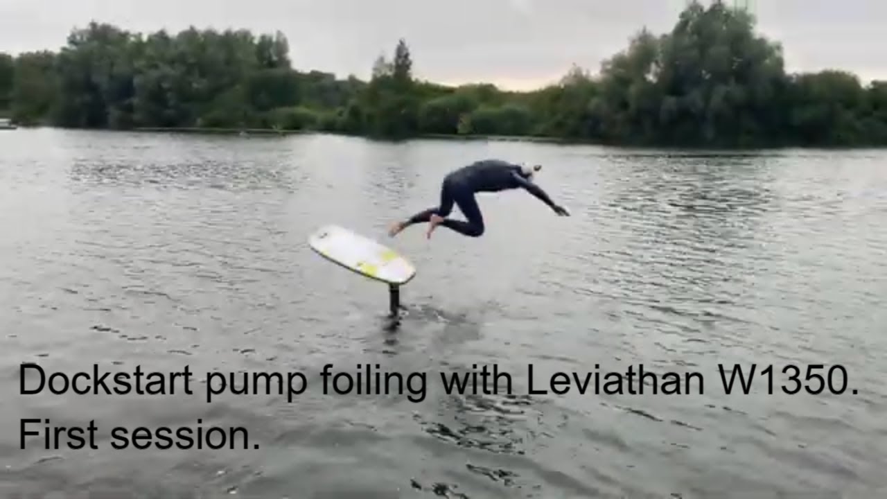 Dockstart foil pumping with the Sabfoil Leviathan W1350 - first session
