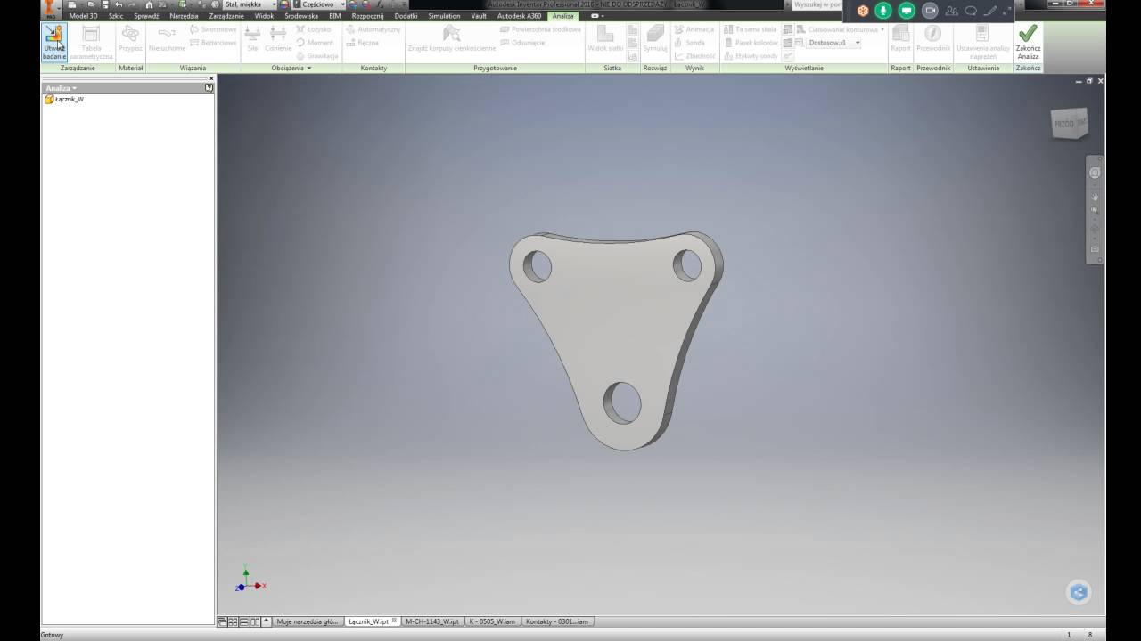 Autodesk Inventor 2016 - Analiza z wykorzystaniem MES
