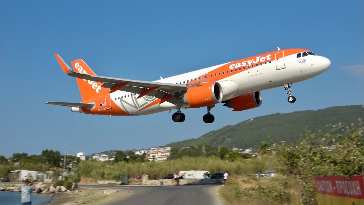 Skiathos Airport Summer 2025 Crazy low landings + Powerful Jetblast Departures! Planespotting in 4K