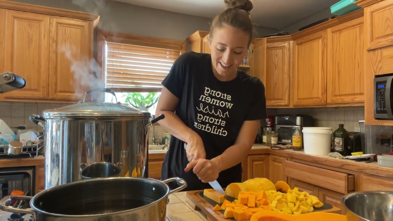 Butternut & Delicata Squash Soup for pressure canning