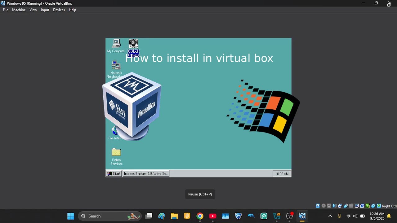 How to install windows 95 in virtualbox