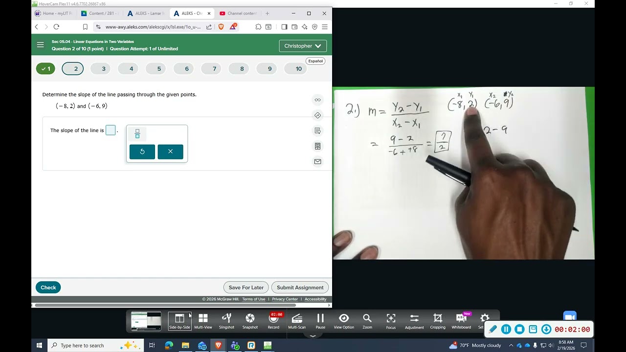 LIT Aleks CA 5 4 Linear Eq  in Two Variables 2,3