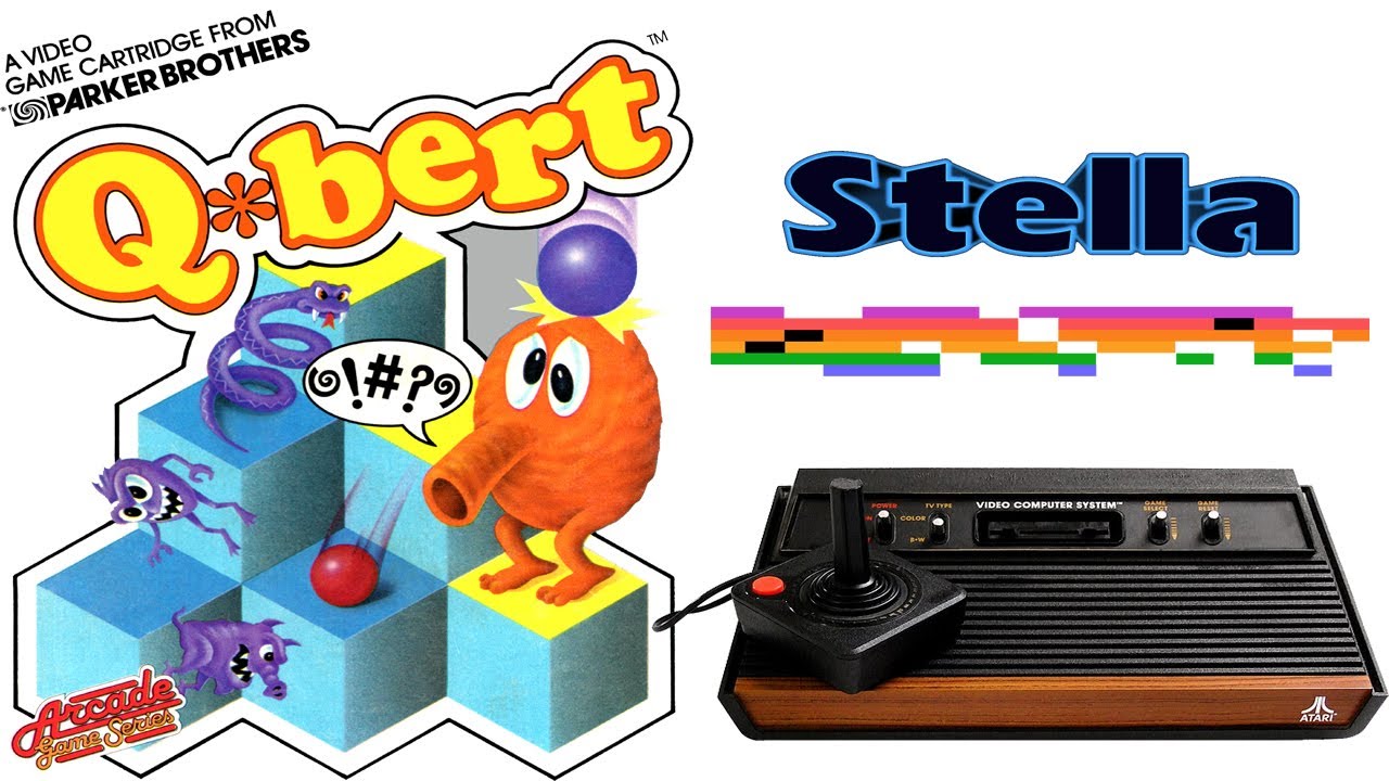 Atari 2600 Q-Bert Being run on Stella Emulator