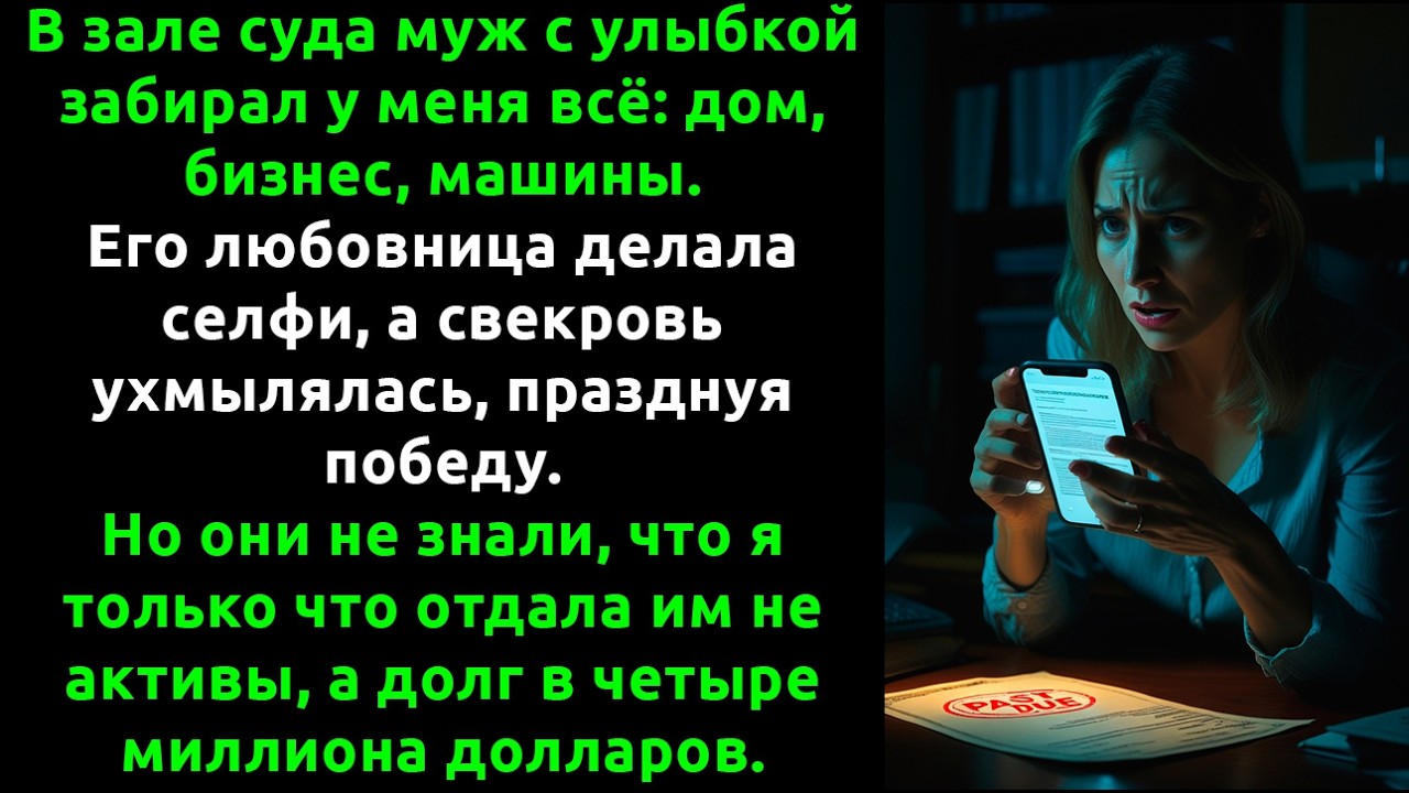 Мой муж УЛЫБАЛСЯ, забирая дом и бизнес — пока его адвокат не дочитал до 47-й страницы.