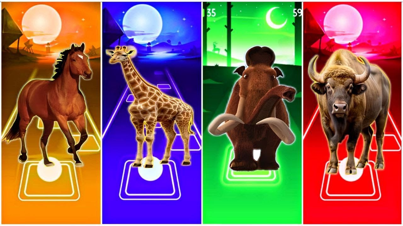 Funny HORSE🆚 Funny JIRAFFE🆚 Funny MAMMONT🆚 Funny BULL EDM