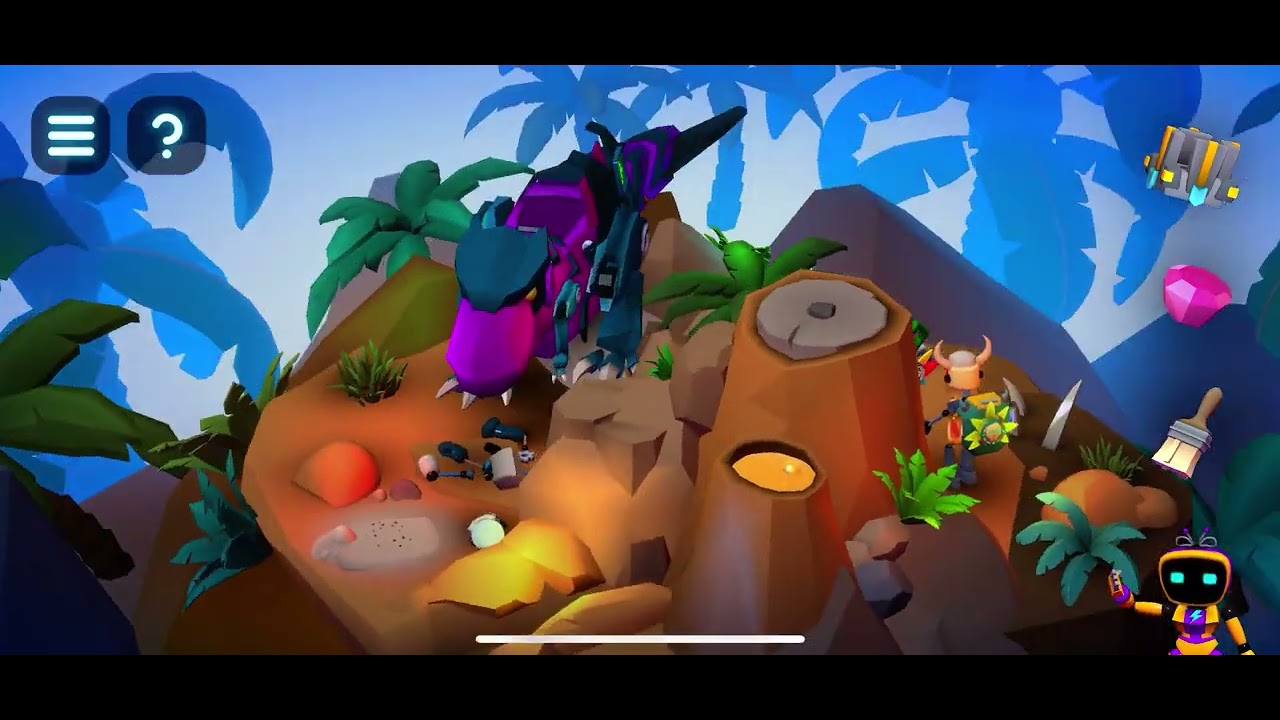 Tiny Robots Portal Escape. T-Rex Teerror. 3 Stars Walkthrough.